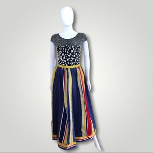 NO Brand Striped/Polka Dot Skirt Multicolored Vintage
